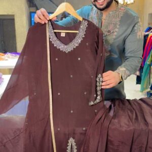 Level Amrita Chocolate Royale Designer Suit Set
