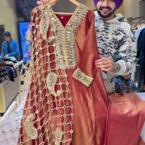 Level Amrita Royal Saffron Designer Suit Set